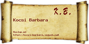 Kocsi Barbara névjegykártya
